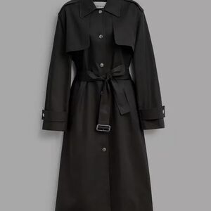 Washed BlackDouble Gun Flap Snap Trench (COACH)